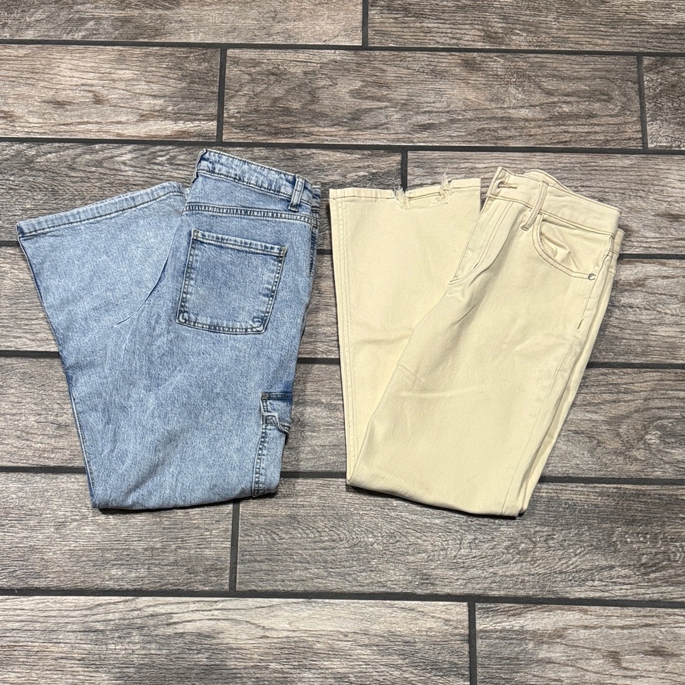2 pairs of Art Class girls size 14 jeans, one jean and one cream colored